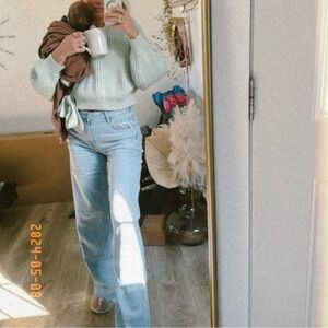 AE Dreamy Drape Stretch Super High-Waisted Baggy Wide-Leg Jean